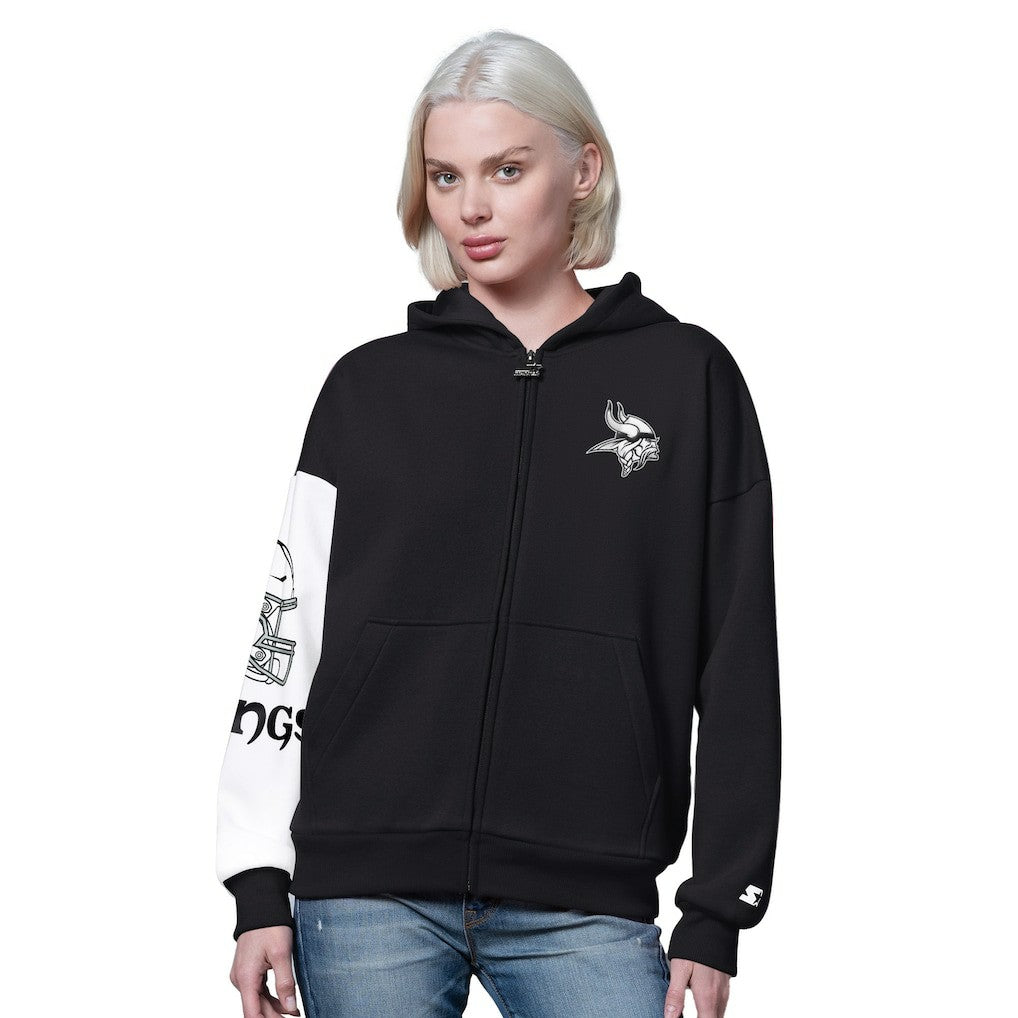 Minnesota Vikings Starter Women's 4th Down Full-Zip Hoodie - Black sale