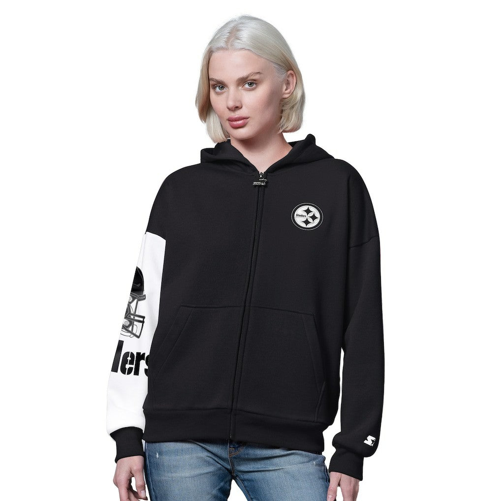 Pittsburgh Steelers Starter Women's 4th Down Full-Zip Hoodie - Black outlet