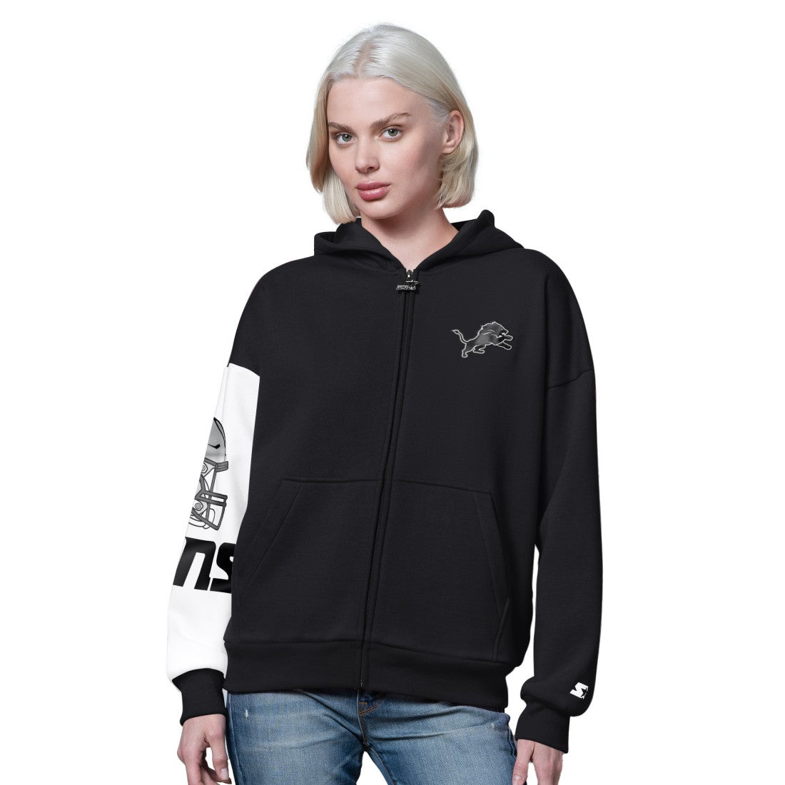 Detroit Lions Starter Women's 4th Down Full-Zip Hoodie - Black sale