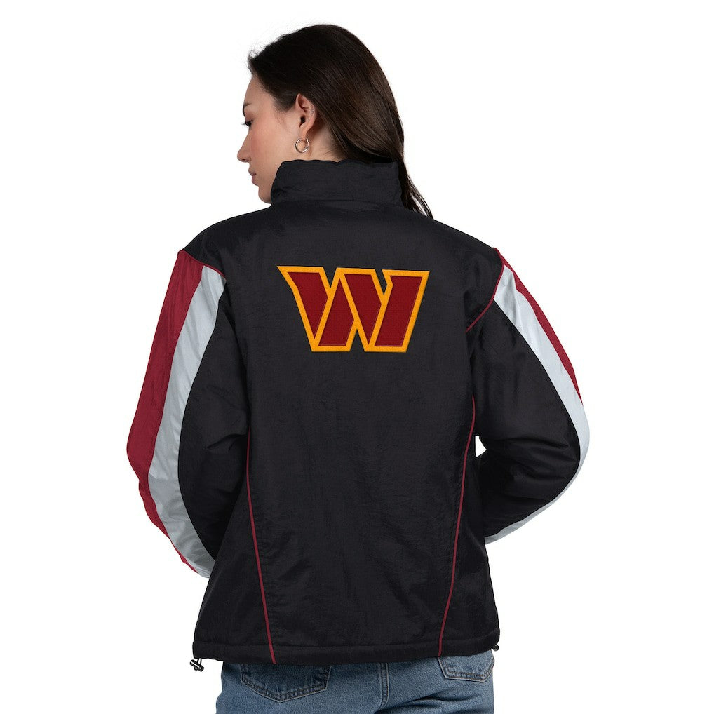 Washington Commanders Starter Women's Thursday Night Gridiron Half-Zip Jacket - Black/Burgundy for sale