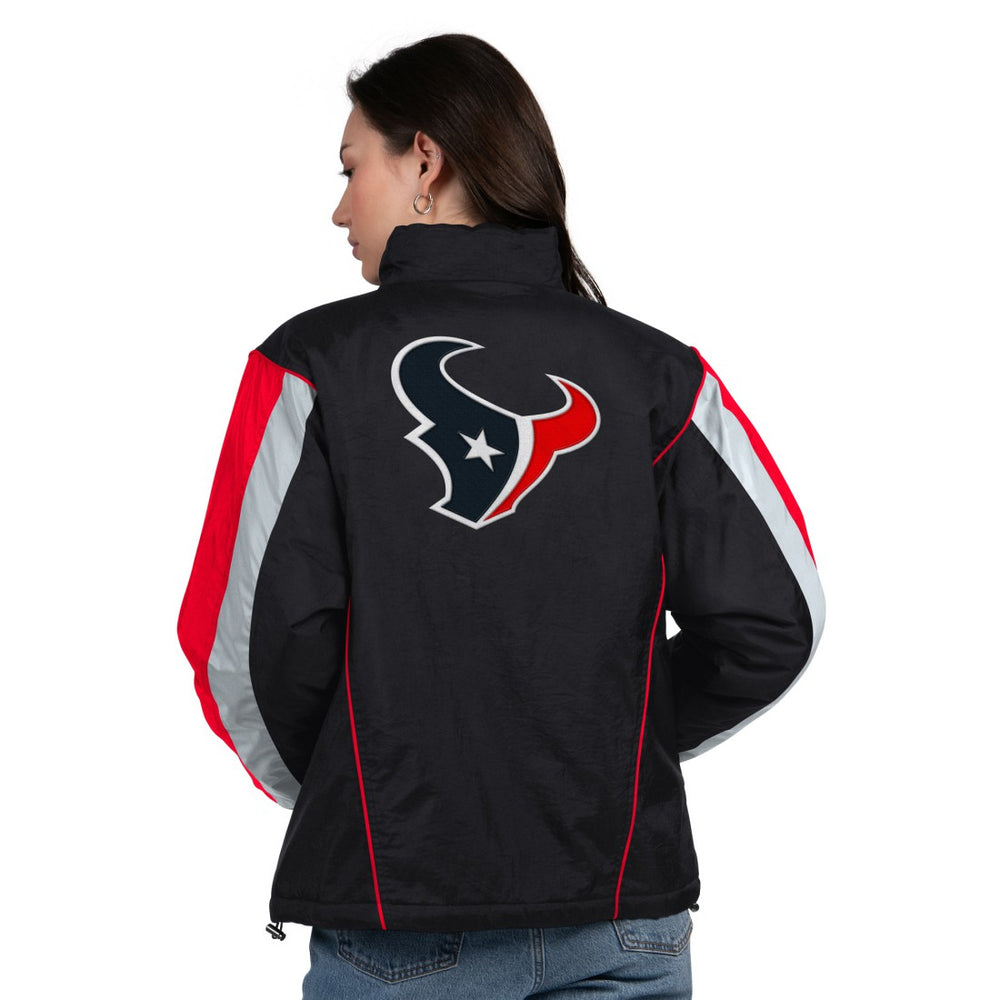 Houston Texans Starter Women's Thursday Night Gridiron Half-Zip Jacket - Black/Red for sale