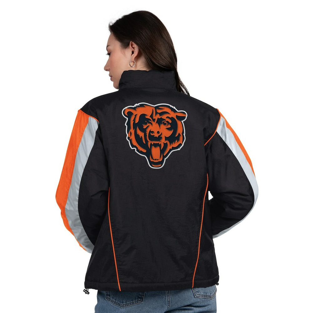 Chicago Bears Starter Women's Thursday Night Gridiron Half-Zip Jacket - Black/Orange outlet