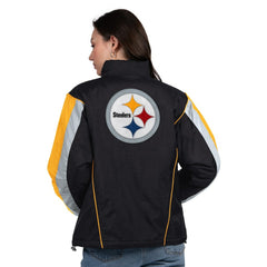 Pittsburgh Steelers Starter Women's Thursday Night Gridiron Half-Zip Jacket - Black/Gold cheap