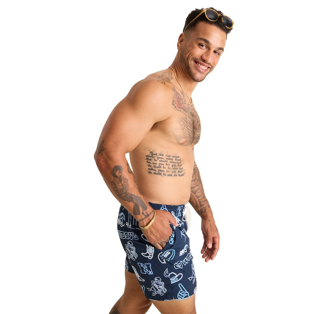 Dallas Cowboys Chubbies The Neon 5.5" Classic Lined Swim Trunks - Navy outlet