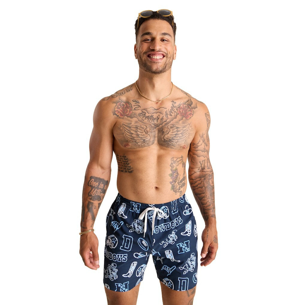 Dallas Cowboys Chubbies The Neon 5.5" Classic Lined Swim Trunks - Navy outlet