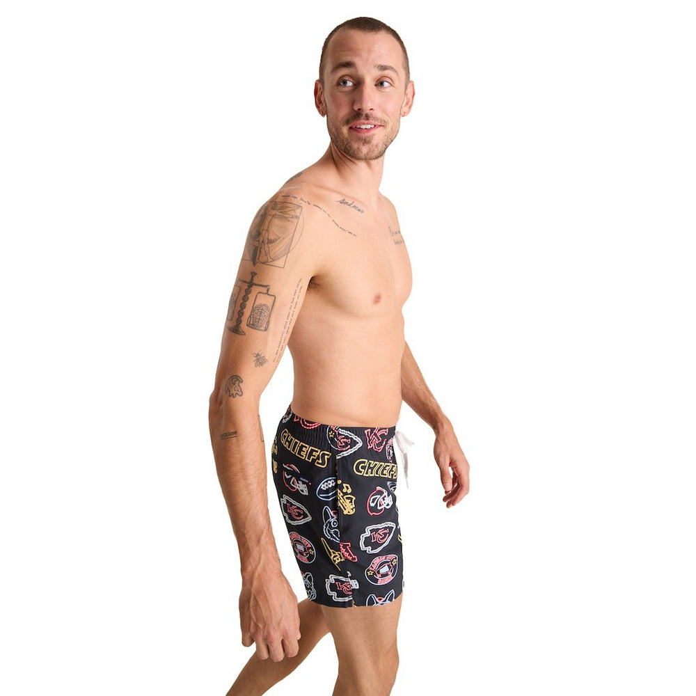 Kansas City Chiefs Chubbies The Neon 5.5" Classic Lined Swim Trunks - Black cheap
