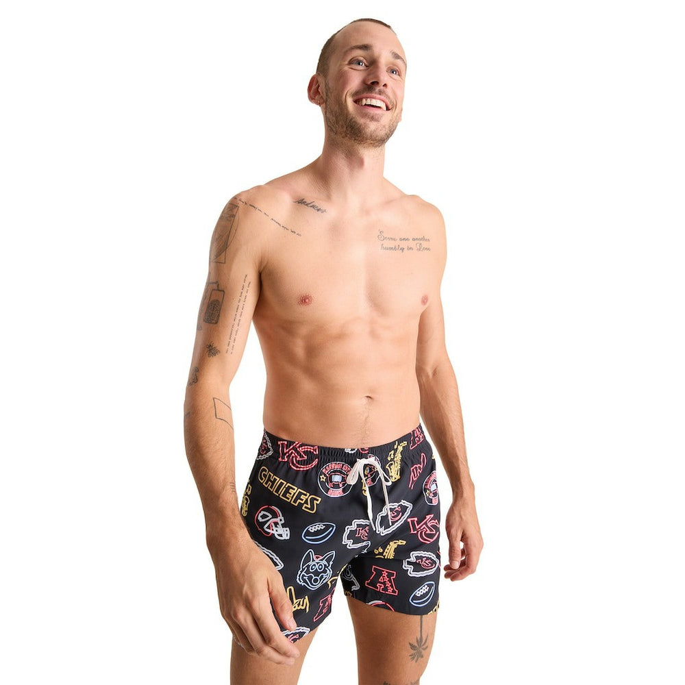Kansas City Chiefs Chubbies The Neon 5.5" Classic Lined Swim Trunks - Black cheap