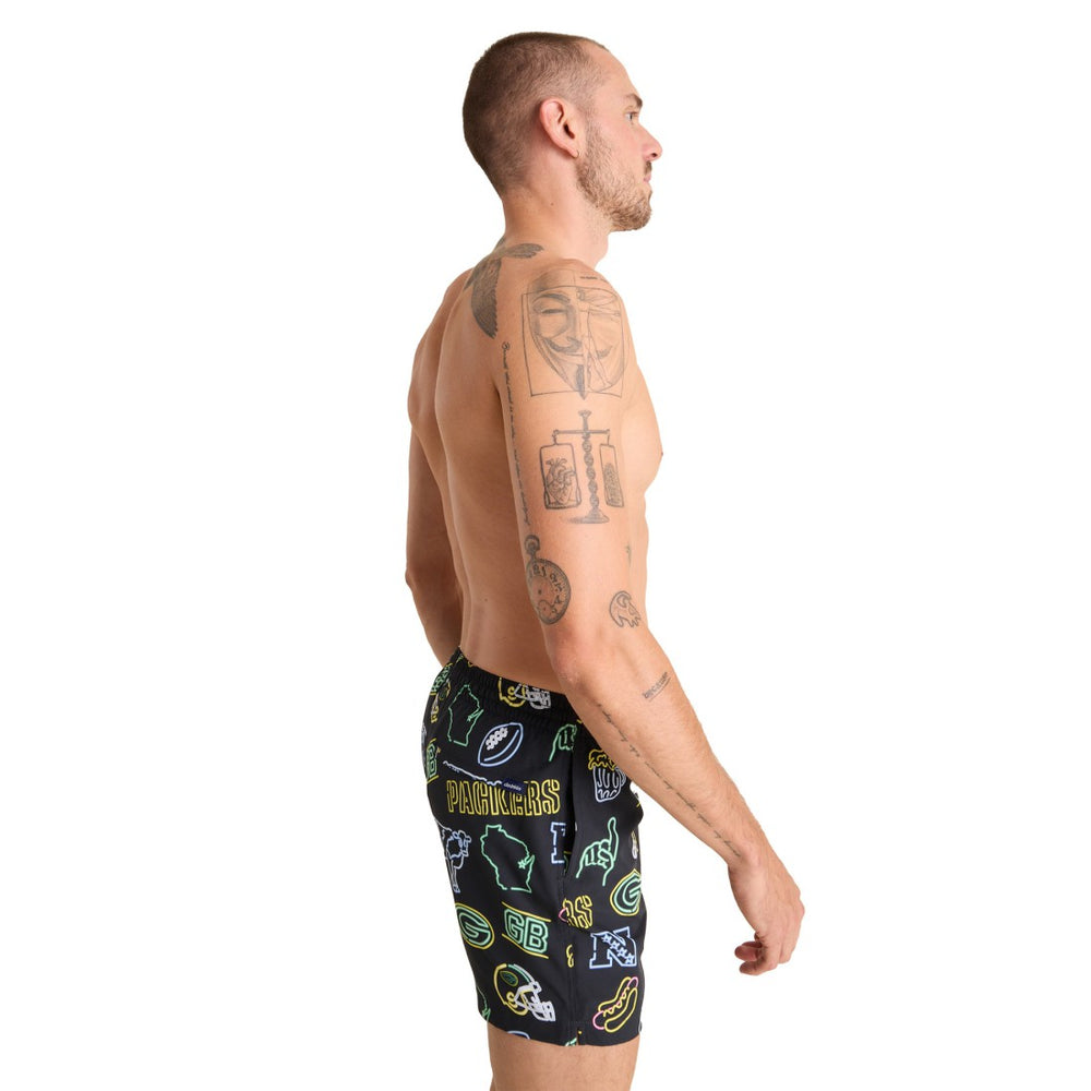 Green Bay Packers Chubbies The Neon 5.5" Classic Lined Swim Trunks - Black outlet