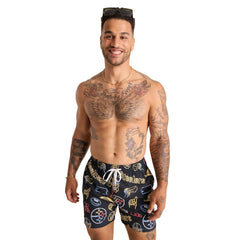 Pittsburgh Steelers Chubbies The Neon 5.5" Classic Lined Swim Trunks - Black on sale