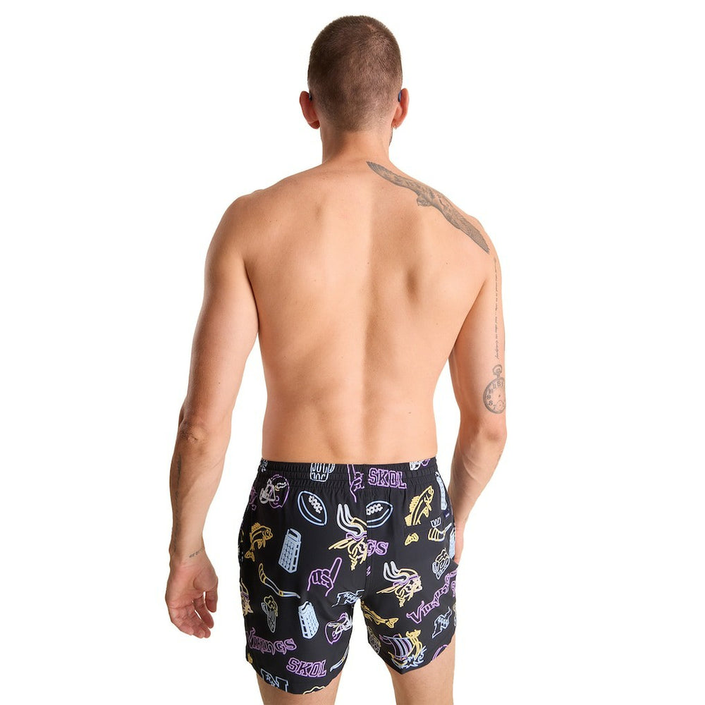 Minnesota Vikings Chubbies The Neon 5.5" Classic Lined Swim Trunks - Black on sale