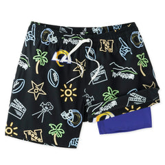 Los Angeles Rams Chubbies The Neon 5.5" Classic Lined Swim Trunks - Black outlet