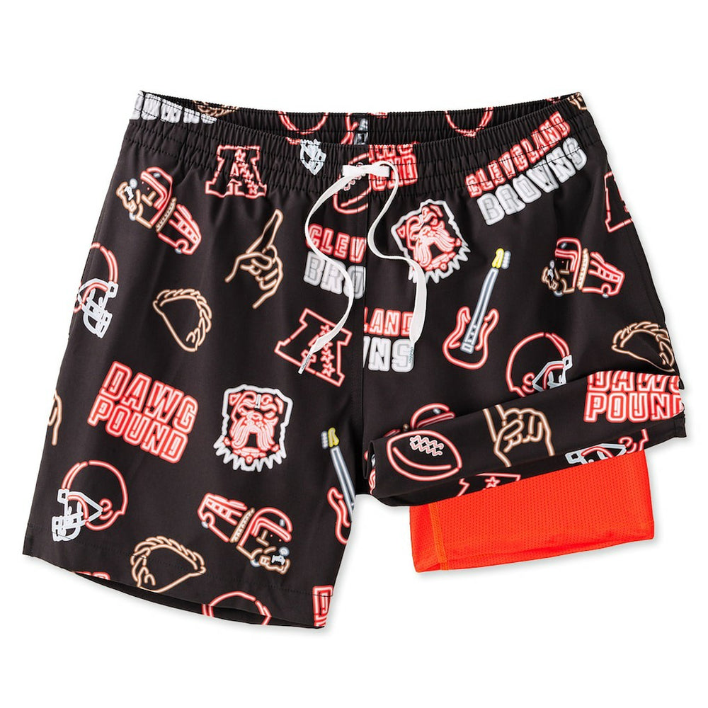 Cleveland Browns Chubbies The Neon 5.5" Classic Lined Swim Trunks - Brown sale