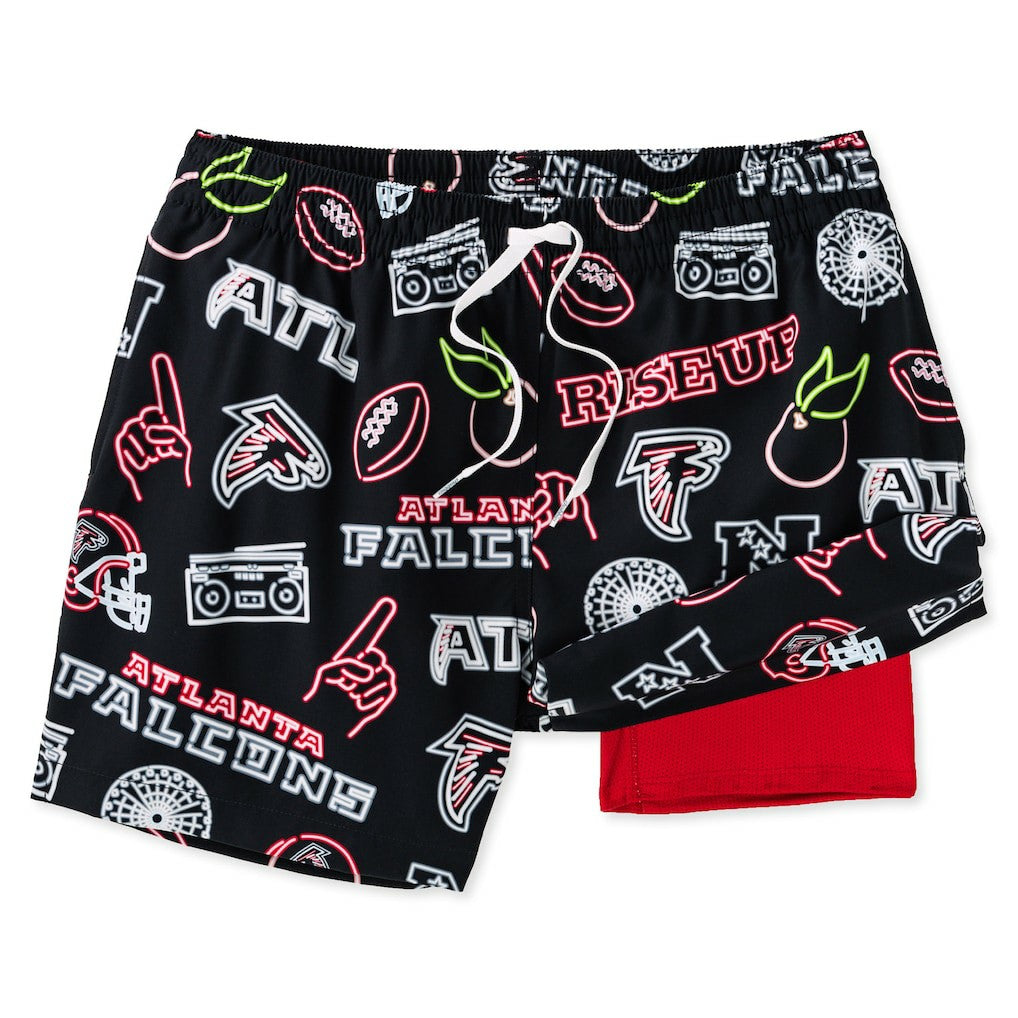 Atlanta Falcons Chubbies The Neon 5.5" Classic Lined Swim Trunks - Black online