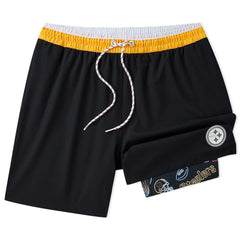 Pittsburgh Steelers Chubbies 5.5" Classic Lined Swim Trunks - Black on sale