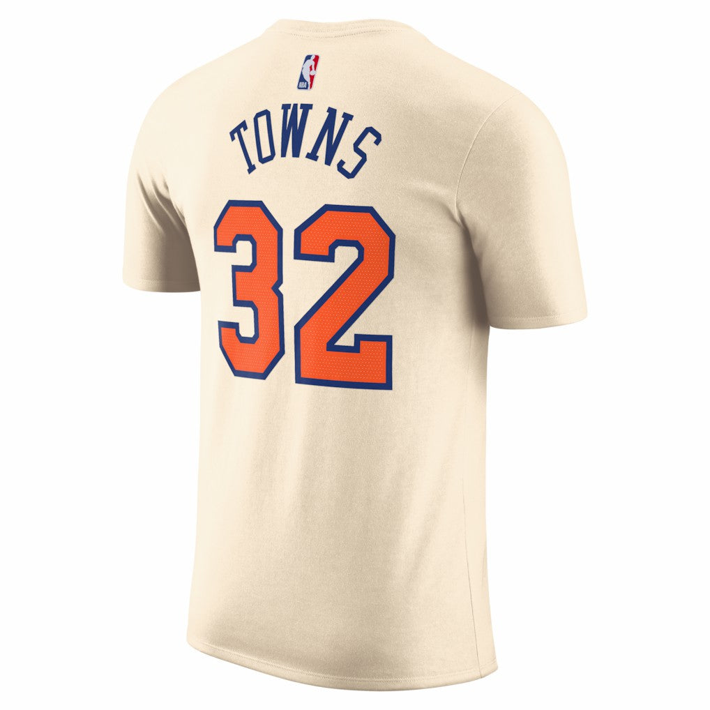 Karl-Anthony Towns New York Knicks Unisex 2025/26 City Edition Name & Number T-Shirt - Cream | Nike discount