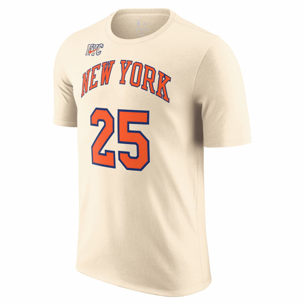 Mikal Bridges New York Knicks Unisex 2025/26 City Edition Name & Number T-Shirt - Cream | Nike online