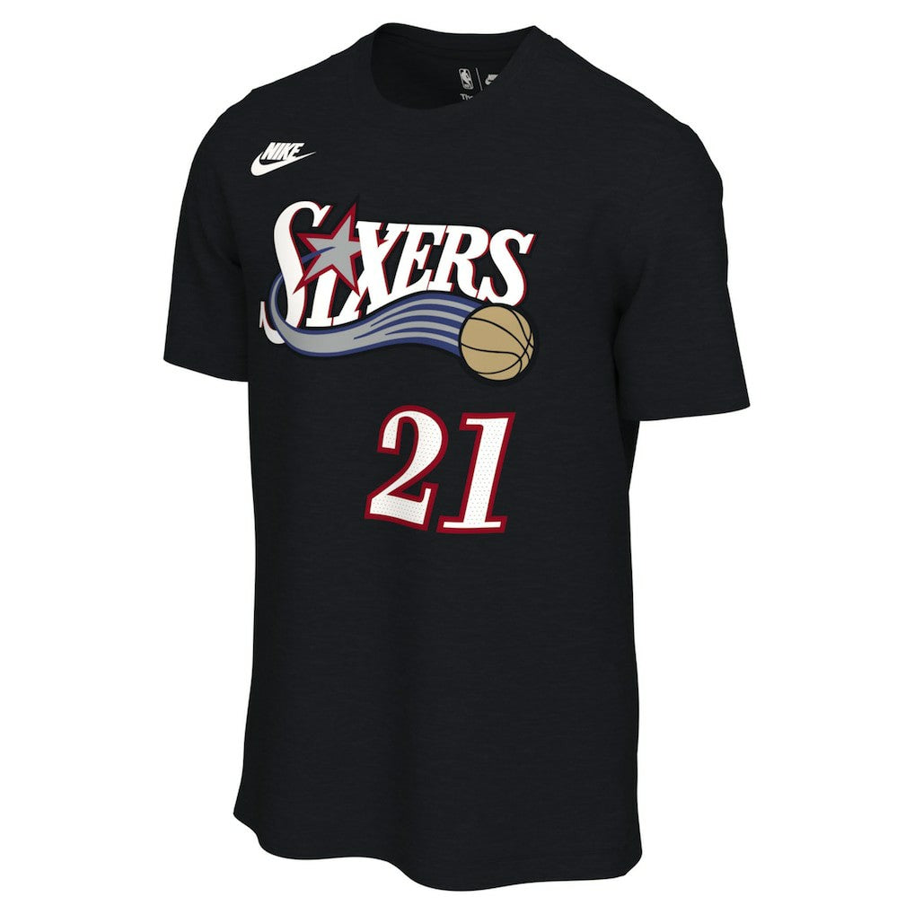 Joel Embiid Philadelphia 76ers Unisex Name & Number T-Shirt - Classic Edition - Black | Nike shop