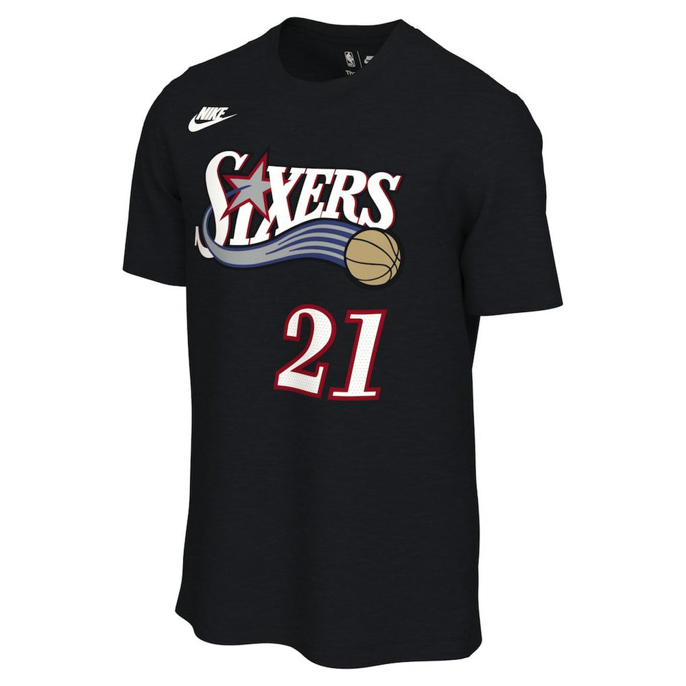 Joel Embiid Philadelphia 76ers Unisex Name & Number T-Shirt - Classic Edition - Black | Nike shop
