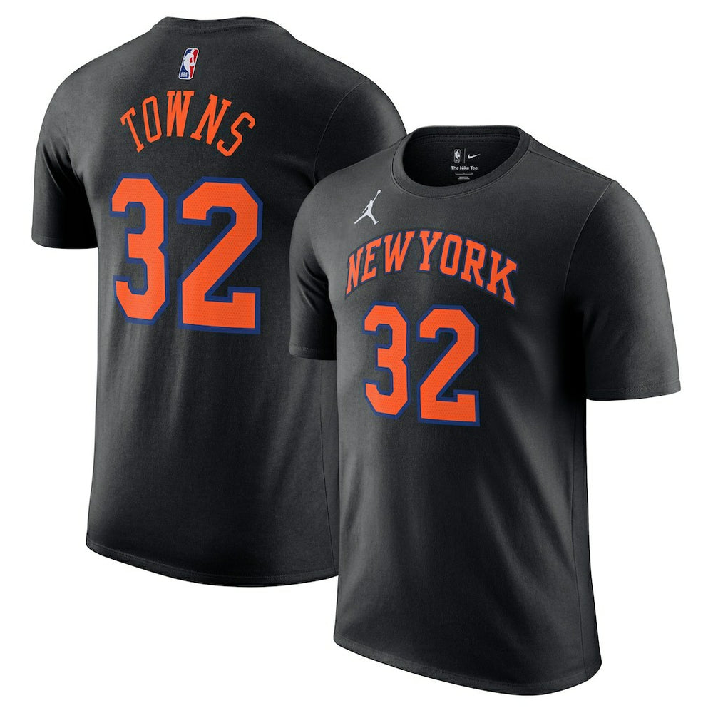 Karl-Anthony Towns New York Knicks Jordan Brand Unisex Name & Number T-Shirt - Statement Edition - Black shop