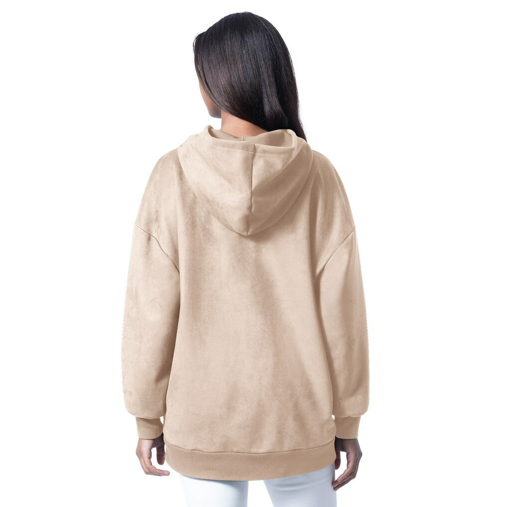 Miami Dolphins G-III 4Her by Carl Banks Women's Best Hitter Oversized Tunic Pullover Hoodie - Cream cheap