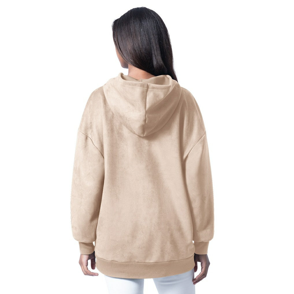 Buffalo Bills G-III 4Her by Carl Banks Women's Best Hitter Oversized Tunic Pullover Hoodie - Cream on sale