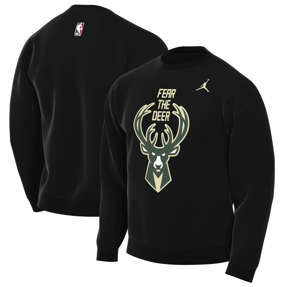 Milwaukee Bucks Jordan Brand Statement Edition Sweatshirt - Black sale