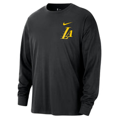 Los Angeles Lakers 2025/26 City Edition Remix Essential Logo Long Sleeve T-Shirt - Black | Nike cheap
