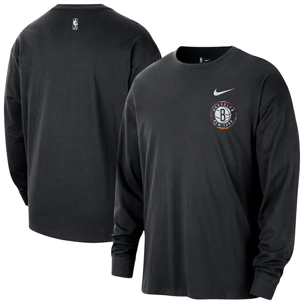 Brooklyn Nets 2025/26 City Edition Remix Essential Logo Long Sleeve T-Shirt - Black | Nike online