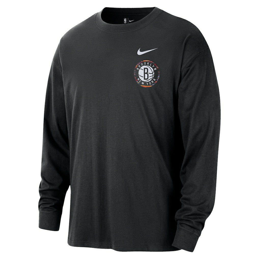 Brooklyn Nets 2025/26 City Edition Remix Essential Logo Long Sleeve T-Shirt - Black | Nike online