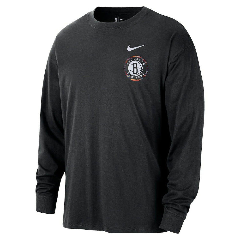 Brooklyn Nets 2025/26 City Edition Remix Essential Logo Long Sleeve T-Shirt - Black | Nike online