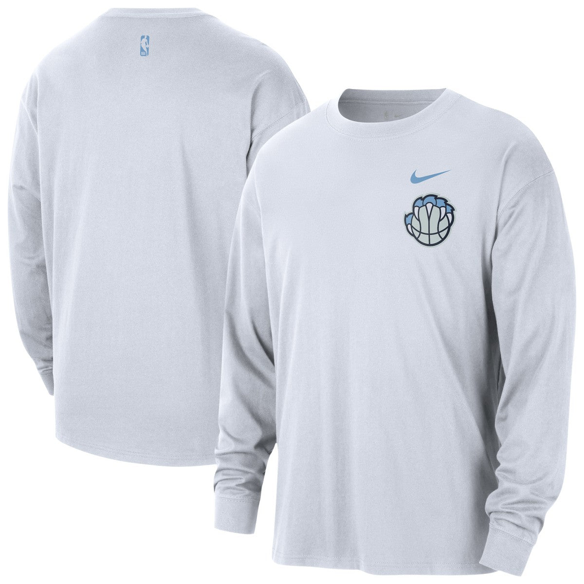 Memphis Grizzlies 2025/26 City Edition Remix Essential Logo Long Sleeve T-Shirt - White | Nike for sale