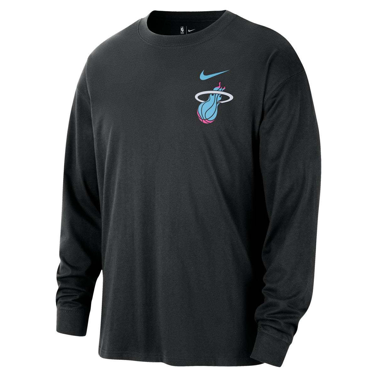 Miami Heat 2025/26 City Edition Remix Essential Logo Long Sleeve T-Shirt - Black | Nike for sale