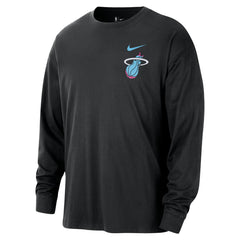 Miami Heat 2025/26 City Edition Remix Essential Logo Long Sleeve T-Shirt - Black | Nike for sale