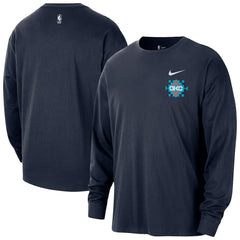 Oklahoma City Thunder 2025/26 City Edition Remix Essential Logo Long Sleeve T-Shirt - Navy | Nike for sale
