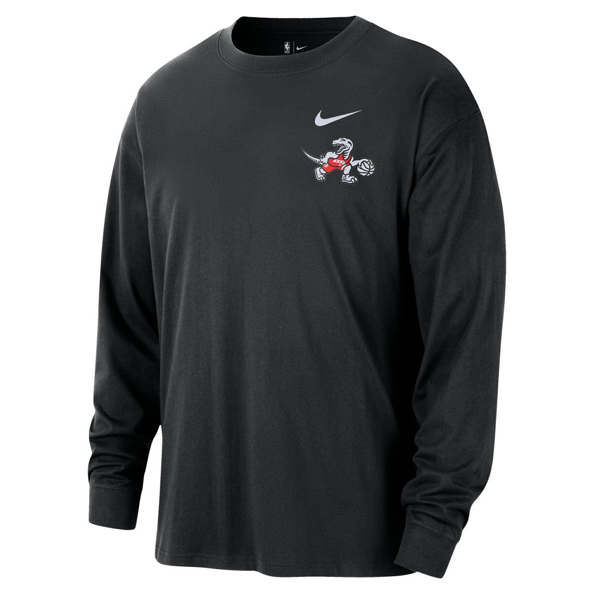 Toronto Raptors 2025/26 City Edition Remix Essential Logo Long Sleeve T-Shirt - Black | Nike for sale