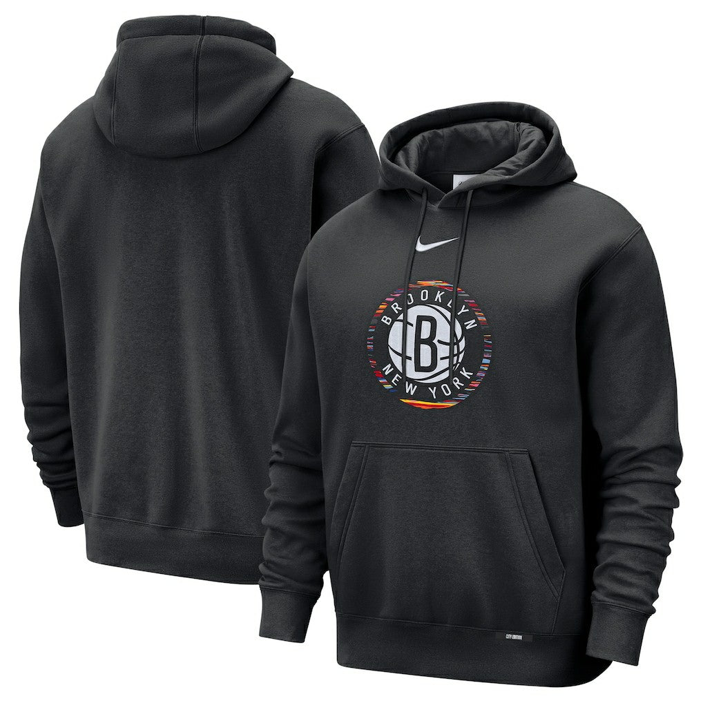 Brooklyn Nets 2025/26 City Edition Essential Logo Remix Hoodie - Black | Nike outlet