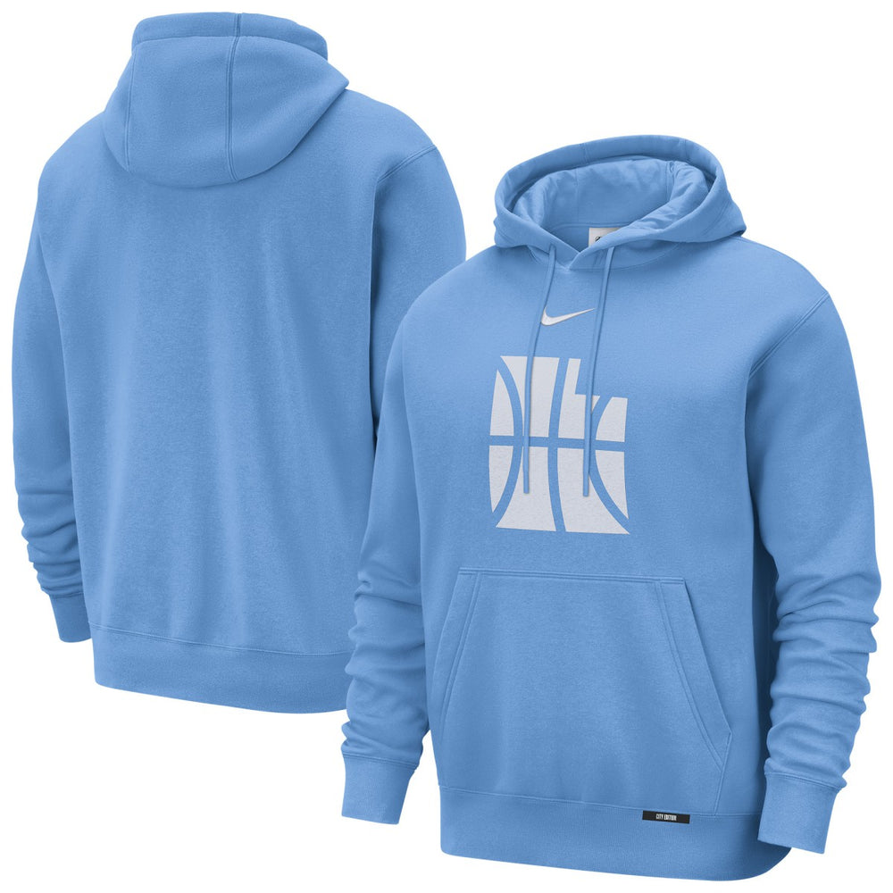 Utah Jazz 2025/26 City Edition Essential Logo Remix Hoodie - Blue | Nike for sale