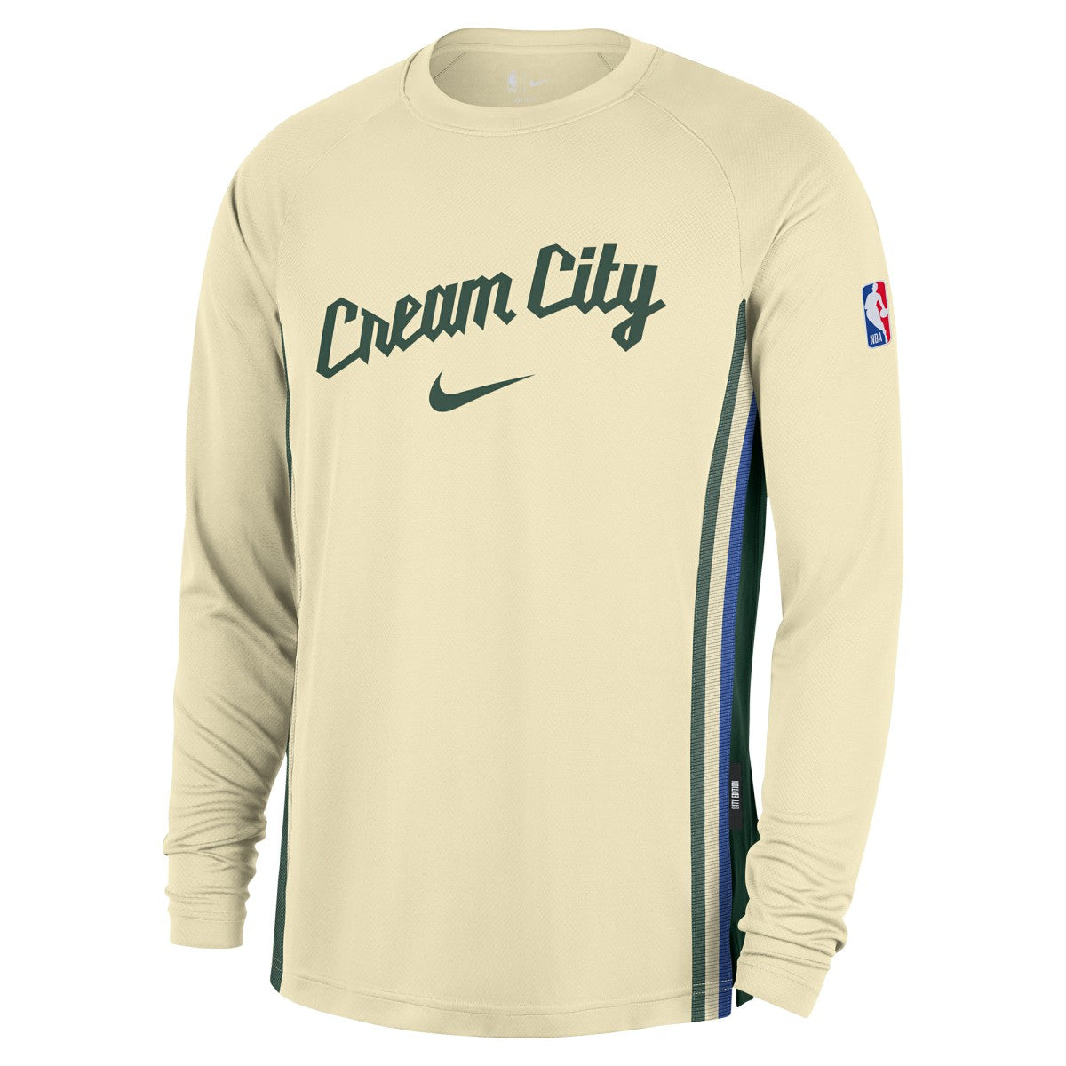 Milwaukee Bucks 2025/26 City Edition Authentic Pregame Dri-FIT Long Sleeve Shooting T-Shirt - Cream | Nike discount
