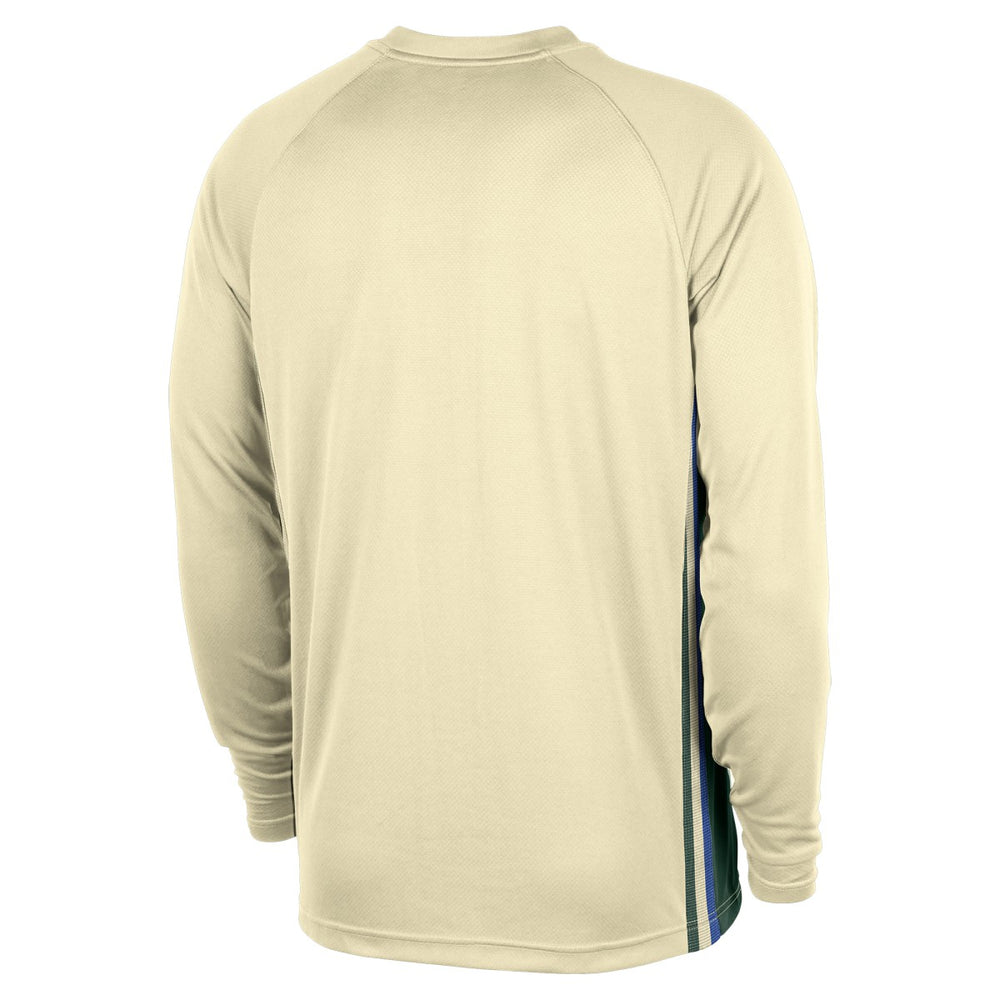 Milwaukee Bucks 2025/26 City Edition Authentic Pregame Dri-FIT Long Sleeve Shooting T-Shirt - Cream | Nike discount