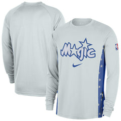 Orlando Magic 2025/26 City Edition Authentic Pregame Dri-FIT Long Sleeve Shooting T-Shirt - Silver | Nike for sale