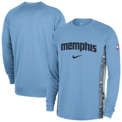 Memphis Grizzlies 2025/26 City Edition Authentic Pregame Dri-FIT Long Sleeve Shooting T-Shirt - Light Blue | Nike outlet