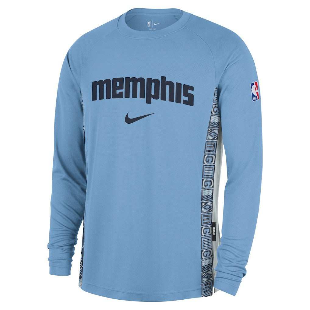 Memphis Grizzlies 2025/26 City Edition Authentic Pregame Dri-FIT Long Sleeve Shooting T-Shirt - Light Blue | Nike outlet