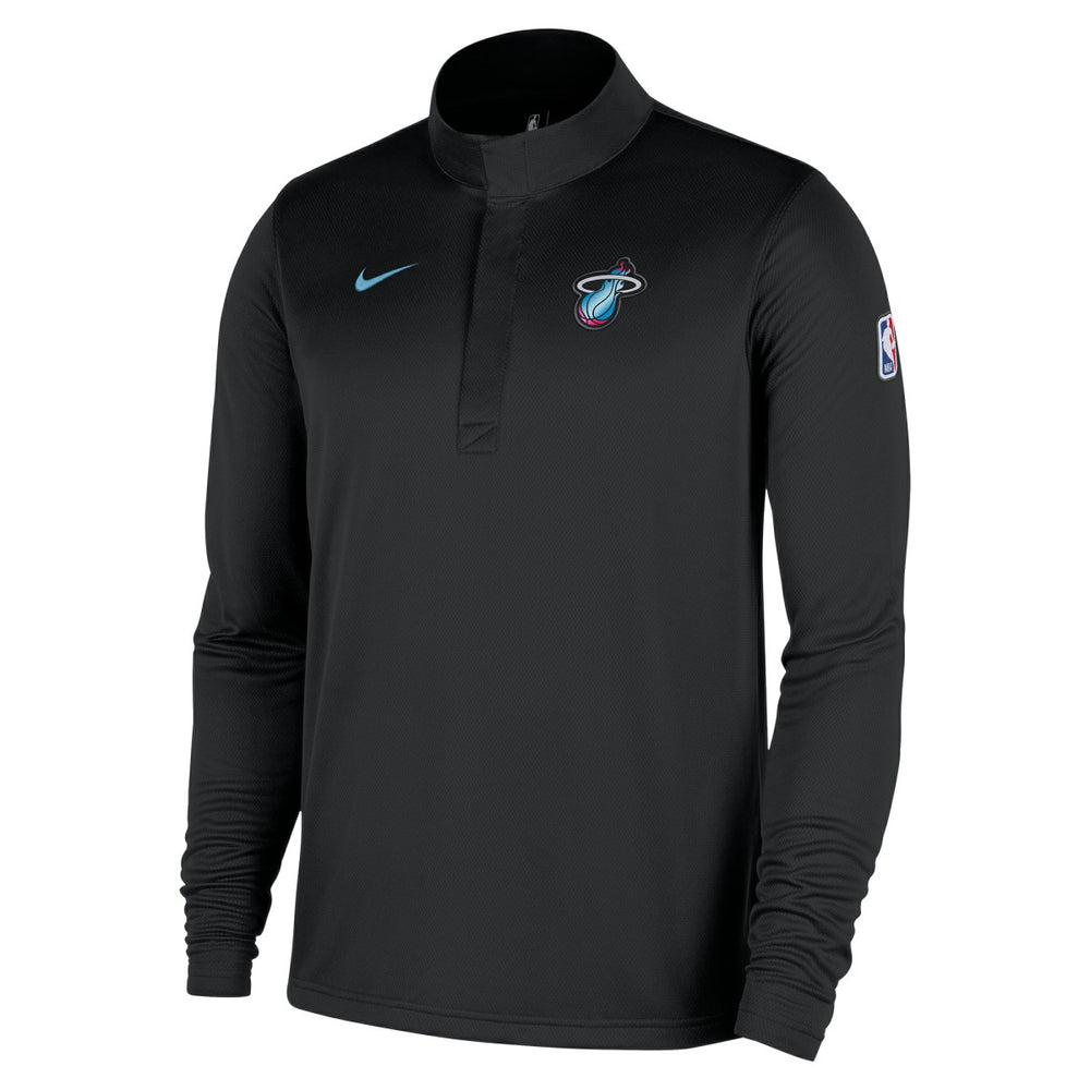 Miami Heat 2025/26 City Edition Remix Authentic Coaches Dri-FIT Half-Zip Top - Black | Nike on sale