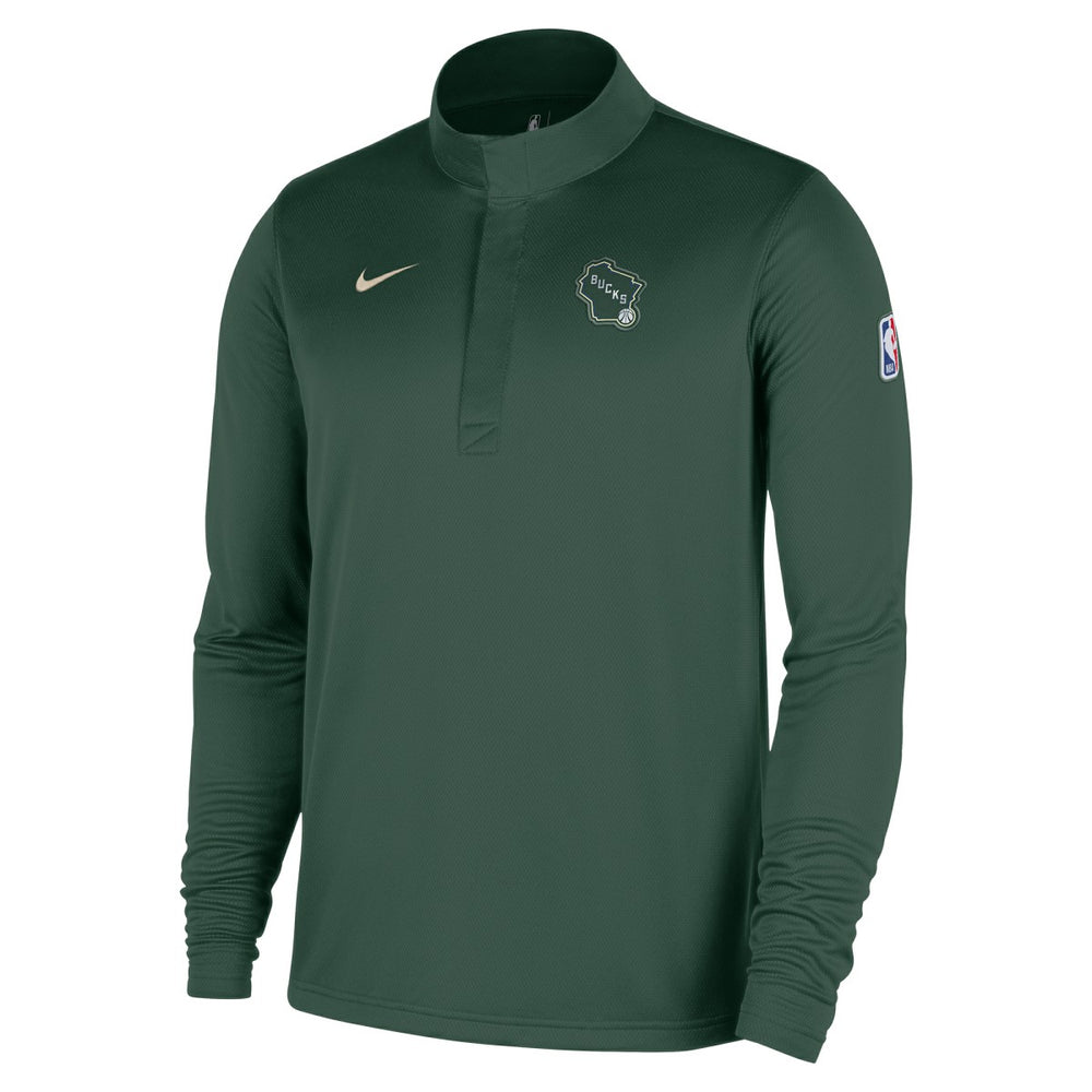 Milwaukee Bucks 2025/26 City Edition Remix Authentic Coaches Dri-FIT Half-Zip Top - Hunter Green | Nike discount