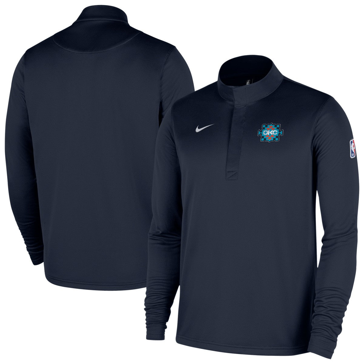 Oklahoma City Thunder 2025/26 City Edition Remix Authentic Coaches Dri-FIT Half-Zip Top - Navy | Nike shop