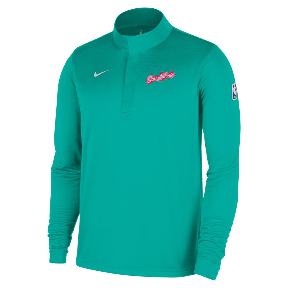 San Antonio Spurs 2025/26 City Edition Remix Authentic Coaches Dri-FIT Half-Zip Top - Green | Nike for sale