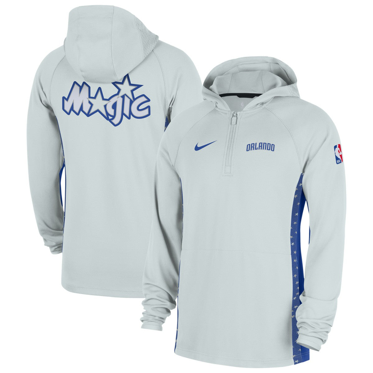 Orlando Magic 2025/26 City Edition Remix Authentic On-Court Quarter-Zip Dri-FIT Hooded Jacket - Silver | Nike for sale