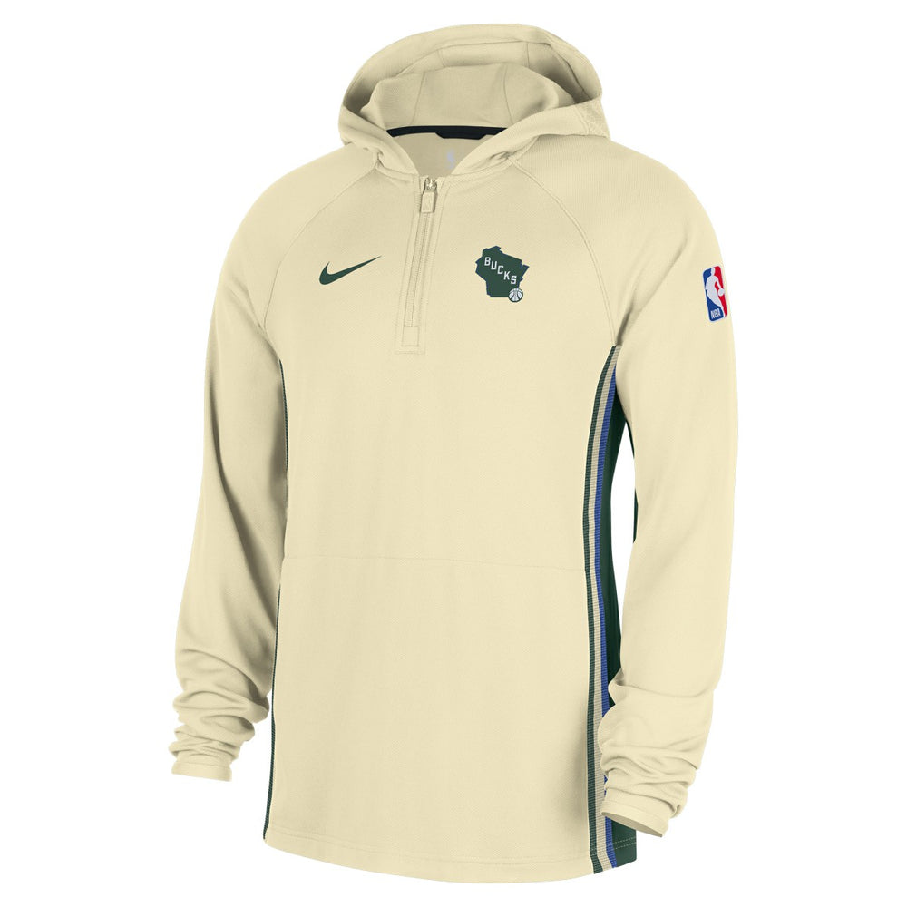 Milwaukee Bucks 2025/26 City Edition Remix Authentic On-Court Quarter-Zip Dri-FIT Hooded Jacket - White | Nike online