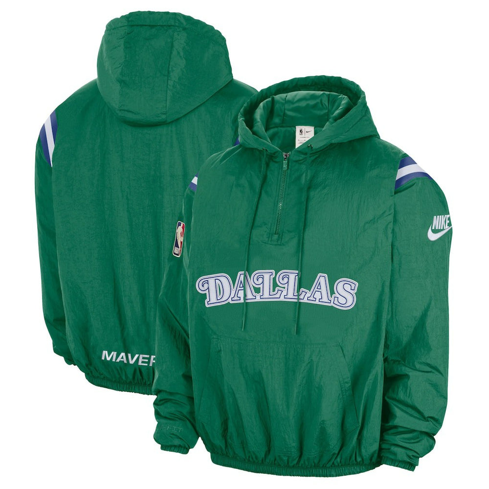 Dallas Mavericks Hardwood Classics Therma-FIT Half-Zip Hooded Windbreaker sale - Green | Nike on sale