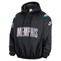 Memphis Grizzlies Hardwood Classics Therma-FIT Half-Zip Hooded Windbreaker - Black | Nike cheap